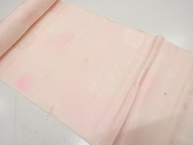 JAPANESE KIMONO / ANTIQUE BOLT FOR JUBAN / WOVEN PEONY & KIKU